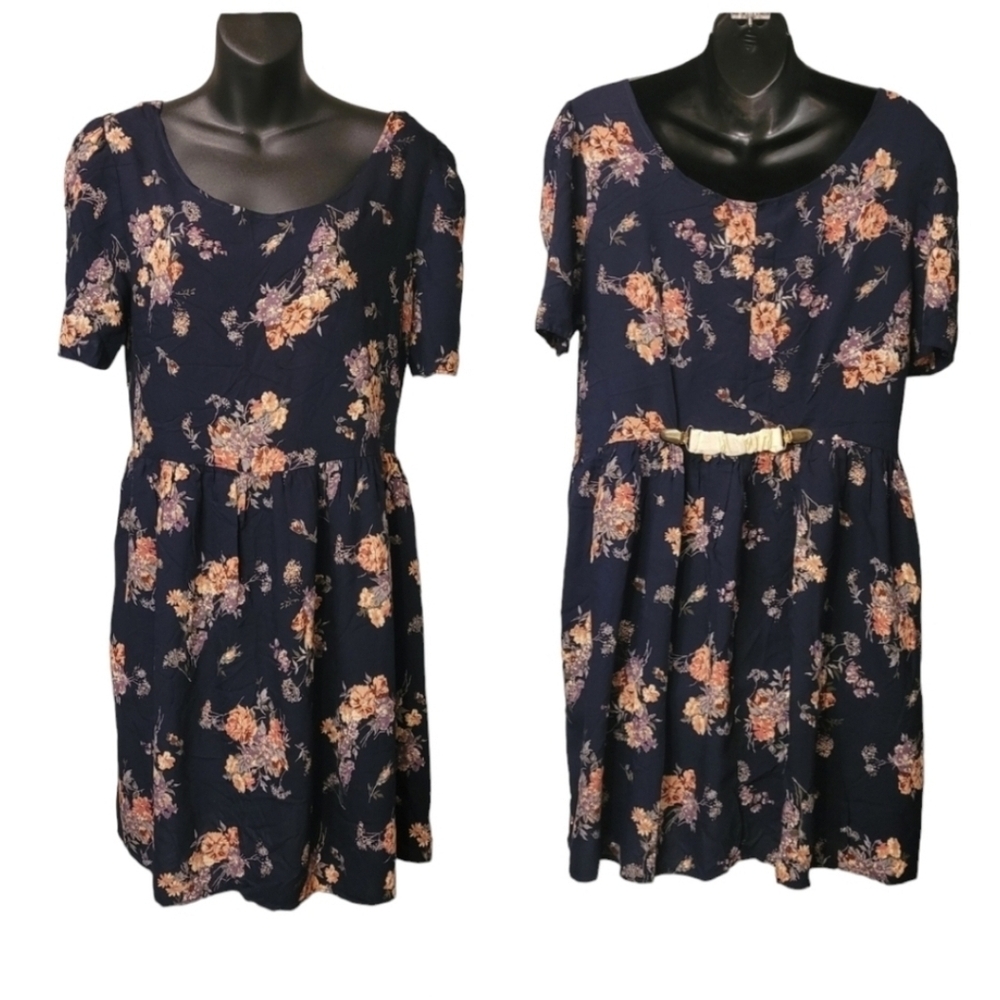 VTG 90's Floral Babydoll Mini Dress Sz M